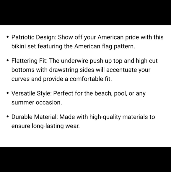 🆕️Push Up Underwire Knot Front American Flag Sexy Bikini - Picture 7 of 8